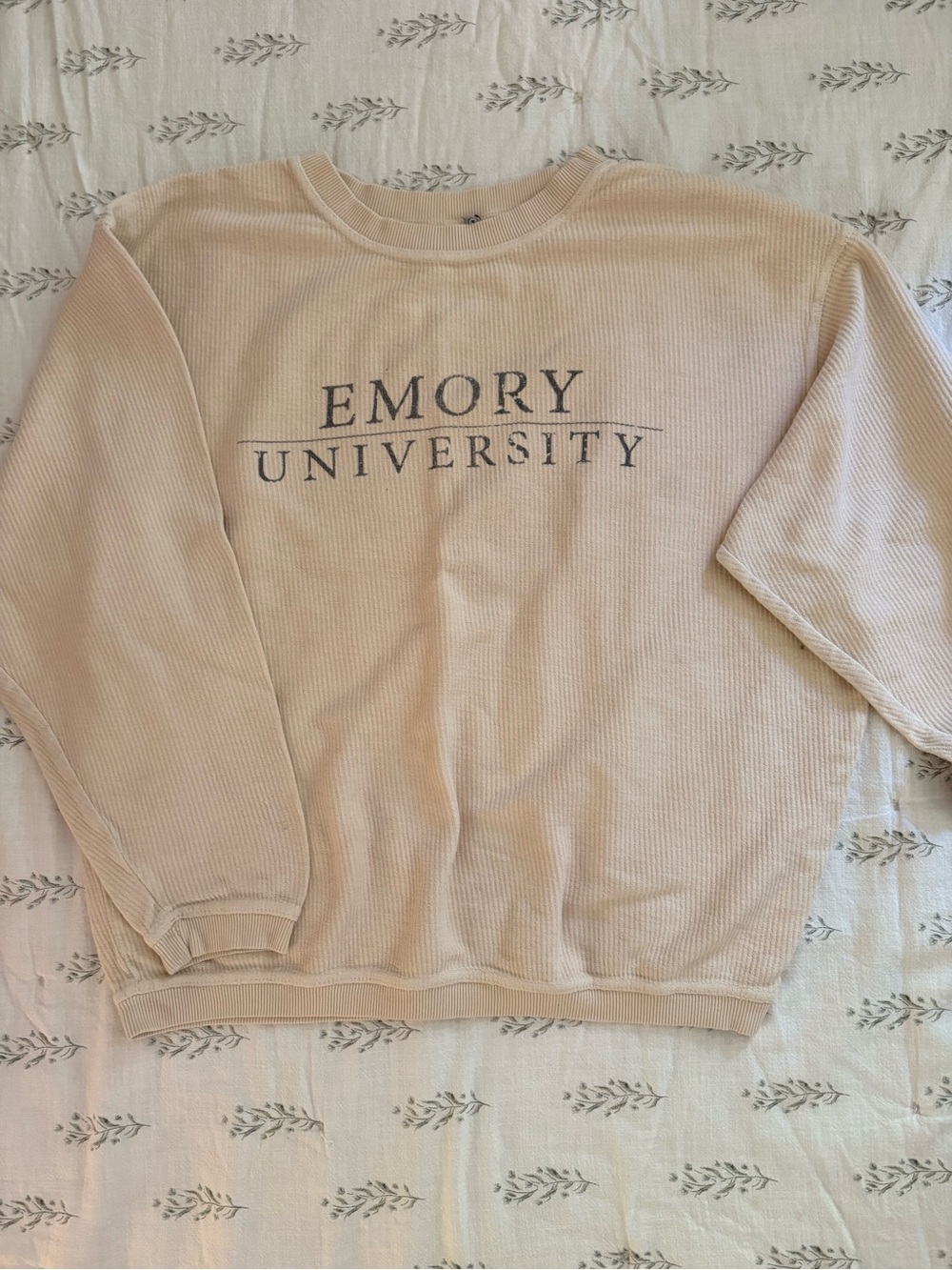 Women's Emory University Collegiate Crewneck Sweater - Beige